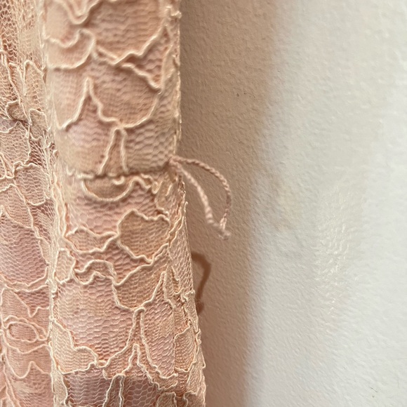 Morilee by Madeline Garner Sleeveless Lace Maxi DressSz 12 Blush Fit & Flare - Picture 12 of 16